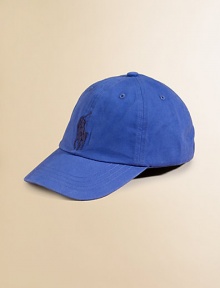 A sporty baseball cap is crafted in durable cotton chino with Ralph Lauren's embroidered Big Pony for an iconic look.Six-panel constructionSeamed billEmbroidered ventilating grommetsAdjustable buckle strapCottonSpot cleanImported A sporty baseball cap is crafted in durable cotton chino with Ralph Lauren's embroidered Big Pony for an iconic look.Six-panel constructionSeamed billEmbroidered ventilating grommetsAdjustable buckle strapCottonSpot cleanImported