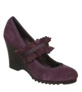 With their classic style and comfortable fit, you'll be perfectly happy to wear Dr. Scholl's Jollie pumps! Crafted in suede with a supportive ankle strap across they vamp, they include a round-toe shape and wearable heel.