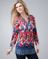 Make a pattern play in Style&co.'s colorful tunic. The crinkle-texture fabric adds a unique twist!