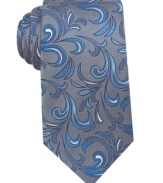 Go from basic to bold instantly with the addition of this paisley silk tie from Alfani.