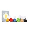 Six pairs of brightly colored socks, designed to look like penny loafers. Packaged in its own keepsake box, this makes a perfect, practical and fun baby gift.