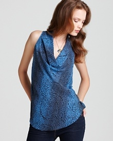 Let the subtle animal print on this Gemma tank peek out from under a suit jacket at your next meeting, or wear it on its own for a wild night on the town. Let the subtle animal print on this Gemma tank peek out from under a suit jacket at your next meeting, or wear it on its own for a wild night on the town.