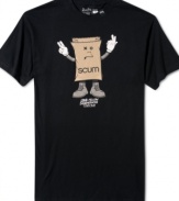 This playful tee by Hybrid celebrates the scum bag in us all.