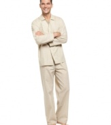 A great combination for at-home wear, this lightweight Club Room pajama set is a smart choice for any guy.