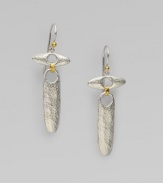 A unique design with tribal appeal in sleek sterling silver and radiant 24k gold. Sterling silver24k goldLength, about 2 Hook backImported 