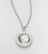 From the Rock Candy® Collection. A faceted clear quartz stone surrounded by dazzling diamonds set in sterling silver on a link chain. Sterling silverClear quartzDiamonds, .12 tcwLength, about 16 to 18 adjustableLobster clasp closureImported 