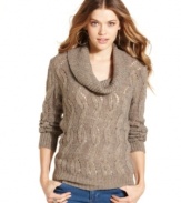 American Rag designs the beloved winter sweater with metallic threading and a classic, cable-knit design. The result: a chunky-cozy layer you'll turn to again and again this year.