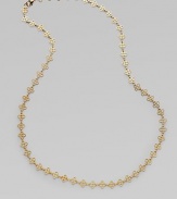 Adorable mini clovers are linked together to make this elegant piece.16k goldplated brassLength, about 18Lobster claspImported