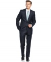 Take a shine to your suit collection. This slim-fit style from Calvin Klein has modern energy.