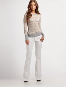 A sophisticated design with strategically placed seams for a sleek, flattering look.Hook-and-eye closureZip flySlash pocketsInseam, about 7 97% cotton/3% elastaneMade in USA of imported fabricDry clean A sophisticated design with strategically placed seams for a sleek, flattering look.Hook-and-eye closureZip flySlash pocketsInseam, about 7 97% cotton/3% elastaneMade in USA of imported fabricDry clean