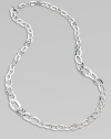 Sleek and flat, sterling silver links in a long, elegant design. Sterling silverLength, about 46Toggle clasp closureImported 