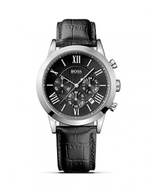 An elegant timepiece with architectural details on the dial and croc-embossed leather strap for a luxe finish. From HUGO BOSS. An elegant timepiece with architectural details on the dial and croc-embossed leather strap for a luxe finish. From HUGO BOSS.