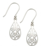 A pattern develops into something truly elegant from Giani Bernini. Its teardrop earrings, set in sterling silver, feature a stunning filigree design for added appeal. Approximate drop: 1-1/2 inches.