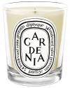 A great classic among white flowers, Gardenia gives off a delicious, feminine fragrance. This candle will be enjoyed by those who love white flowers like jasmine and tuberose.Floral 50-60 hours burn time Keep wick trimmed to ½ to ensure optimal use Hand poured and made in France 