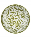 Silhouetted vines unfurl from a band of green on this softly frosted crystal platter, bringing a fresh hint of the outdoors to your table. Its simple round shape is etched for fresh earthy allure. Qualifies for Rebate