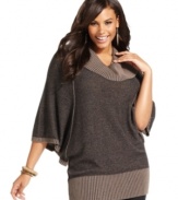 Stay warm and fashionable this season with Style&co.'s dolman sleeve plus size sweater, finished by a cowl neckline.