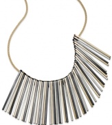 Setting a tone, three times over. INC International Concepts goes for the bold with this bib necklace, crafted from gold-, silver- and hematite-tone mixed metal. Approximate length: 18 inches + 3-inch extender.