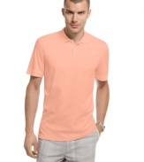 The classic polo that refines any casual look in a luxurious feeling cotton weave from Calvin Klein. (Clearance)