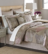 Create a restful retreat with the beautiful designs and soothing colors of this Echo Pond comforter set from Martha Stewart Collection. Featuring fanciful blooms and artistic shells in understated hues, this set is truly enticing.