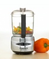 Cuisinart's peppy little food processor, now with an improved 4-cup bowl, makes a big impression with patented reversible blades and an innovativeesign to help you switch seamlessly from chopping to grinding with the push of a button. Three-year warranty. Model DLC-4CHB.