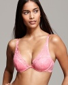 A pretty lace underwire bra with a plunging neckline that looks great under low-cut tops.