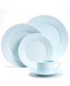 Like a cloudless sky, Skylands place settings set the tone for tranquil meals in no-fuss bone china from the Martha Stewart Collection dinnerware collection.