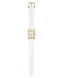 C'mon get strappy with kate spade new york's leather banded watch--the smooth style showcases the label's signature love of color.