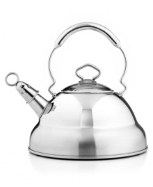 Put a twist on tradition. Your tea kettle gets a modern update in a stunning graduated shape that strikes a sophisticated tone in 18/10 stainless steel. A large handle and drip-free pour spout give you expert control over every cup. Lifetime warranty. Put a twist on tradition. Your tea kettle gets a modern update in a stunning graduated shape that strikes a sophisticated tone in 18/10 stainless steel. A large handle and drip-free pour spout give you expert control over every cup. Lifetime warranty.