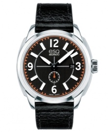 A handsome chronograph with sporty accents from esQ Movado's Excel watch collection. A handsome chronograph with sporty accents from esQ Movado's Excel watch collection.