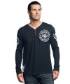 Is great fall style on your radar? It will be wearing this v-neck long sleeve t-shirt with graphic from Affliction.