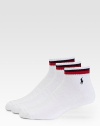 A three-pack of classic crew socks with a cushioned footbed, stripe detail and logo-embroidery.Pack of 3Logo embroidery77% cotton/19% polyester/2% spandex/2% rubberMachine washImported