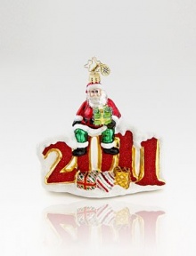 An artisan-crafted Christmas collectible in mouthblown glass, individually handpainted and glitter-dusted with one-of-a-kind charm you'll cherish forever. Tempered glass resists breakage 5 long Imported An artisan-crafted Christmas collectible in mouthblown glass, individually handpainted and glitter-dusted with one-of-a-kind charm you'll cherish forever. Tempered glass resists breakage 5 long Imported
