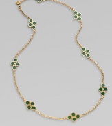 Enamel clovers add touches of color to this versatile, 16k goldplated design.Resin16k goldplatedLength, about 20Lobster claspImported