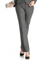 Polished piping adds a refined touch to classic tweed trousers from Tahari by ASL.