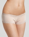 Natori Body Double lace trim girl brief. Soft briefs with lace trim on waist and legs. Cotton gusset lining.