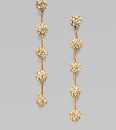 Dazzling pavé-set spheres are elegantly linked by graceful chains in this lovely dangle design.Crystal14k goldplatedDrop, about 3Post backImported