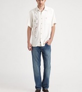 Guaranteed to make a statement, this illustrated sportshirt is tailored in luxurious silk twill.ButtonfrontChest patch pocketSilkDry cleanImported