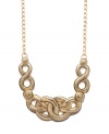 Vintage appeal. Style&co.'s chic retro-inspired necklace features a unique blend of braided and twisted knots set in gold tone mixed metal. Approximate length: 20 inches. Approximate width: 4-1/2 inches.