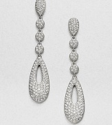EXCLUSIVELY AT SAKS. Sparkling pavé crystals hand-set in an elegant, linear design. CrystalsCubic zirconiaRhodium-plated brassDrop, about 2Post backImported 