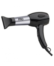 Utilizing ionic ceramic technology, this professional blow dryer gives hair a dose of high, even heat that penetrates to the core and locks in natural moisture for a frizz-free shine. 1-year limited warranty. Model PBDR5882N1.