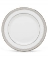 Inspired by the trim on an elegant couture gown, this graceful dinnerware and dishes collection from Lenox features an intricate platinum border that combines harmoniously with white bone china for unparalleled style. Qualifies for Rebate