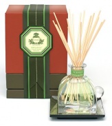 An exhilarating fragrance filled with Lime and Orange Blossoms, and surrounded by the beauty of Night-Blooming Sampaguita, Honeysuckle, and Jasmine. Amber Woods, Smoky Patchouli and Oak Moss add depth to a velvety smooth background. Presented in a signature Italian perfume bottle with glass stopper, and includes a hand-made antiqued mirrored tray, which adds a special luxurious finishing touch and protects whatever surface upon which it is placed. 7.4 oz.