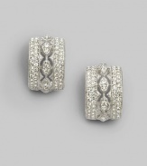 EXCLUSIVELY AT SAKS. From the Eden II Collection. A half hoop design in an ornate array of glimmering crystals.Crystal Rhodium plated Width, about ½ Post backs Imported 