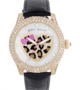 You heart will go aflutter for this shimmering watch from Betsey Johnson.