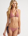 It's the classic string bikini with the signature look of Missoni.Triangle cupsHalter ties at neckBack clasp closureSelf-tie bottomRayon/cottonHand washMade in Italy of imported fabric
