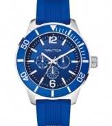 Rich blue colors make this multi-functional Nautica sport watch a stylish addition to your look.