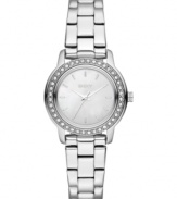 Simple sophistication shines on this DKNY steel watch.