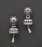Inspired by Zen philosophy, these earrings from Paul Morelli gleam with intricately detailed sterling silver meditation bells, set with amethyst and black spinel.