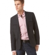 Whether you dress it up or down, this Kenneth Cole Reaction blazer will be a staple in your wardrobe.
