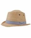Handsome little devil. He'll up his smooth factor with this casual yet classic straw fedora from Levi's.